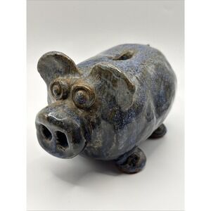 Vintage Studio Art Pottery/Stoneware Crock PIG Piggy Bank Handcrafted 4"x6"